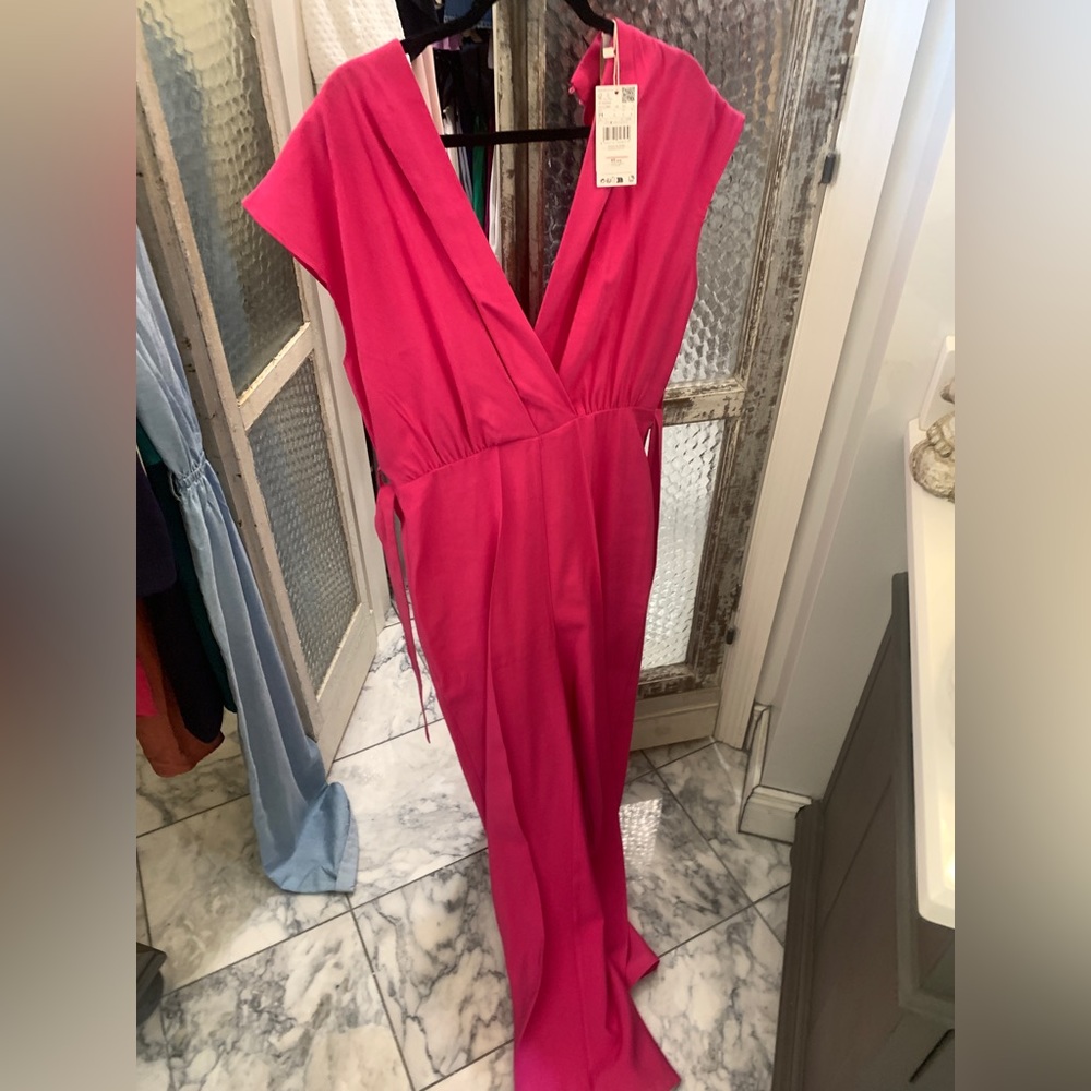 Pink Jumpsuit by Mango. Step in, zip up, look fabulous! Size M